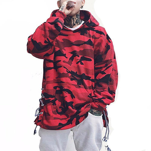 Red & Blue Camo Mens Hoodie