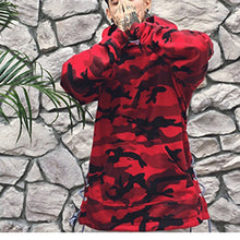 Red & Blue Camo Mens Hoodie
