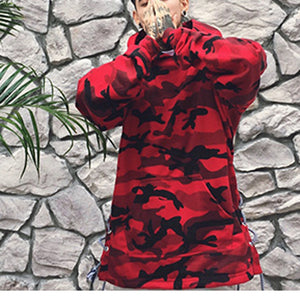 Red & Blue Camo Mens Hoodie