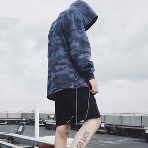 Red & Blue Camo Mens Hoodie