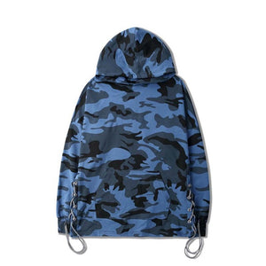 Red & Blue Camo Mens Hoodie