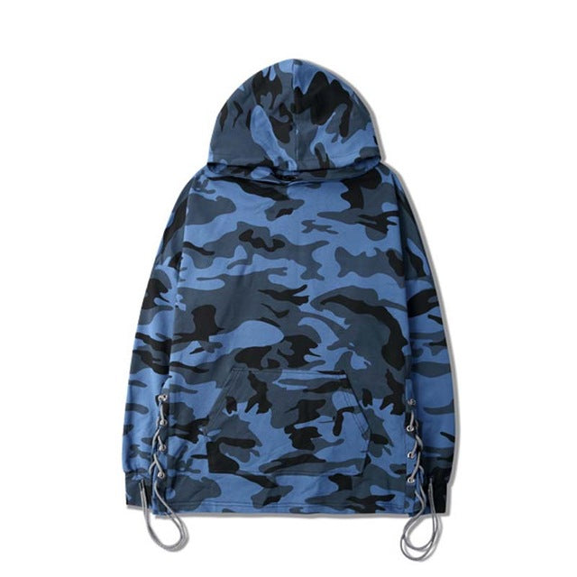 Red & Blue Camo Mens Hoodie