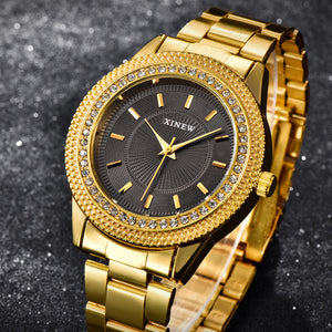 Luxury Women's Girl's Crystal Stainless Steel Quartz Analog Wrist Watch