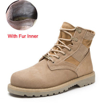 Winter Leather Ankle Boots Men Desert Military Tactical Outdoor Shoes