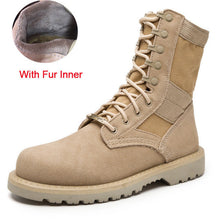 Winter Leather Ankle Boots Men Desert Military Tactical Outdoor Shoes